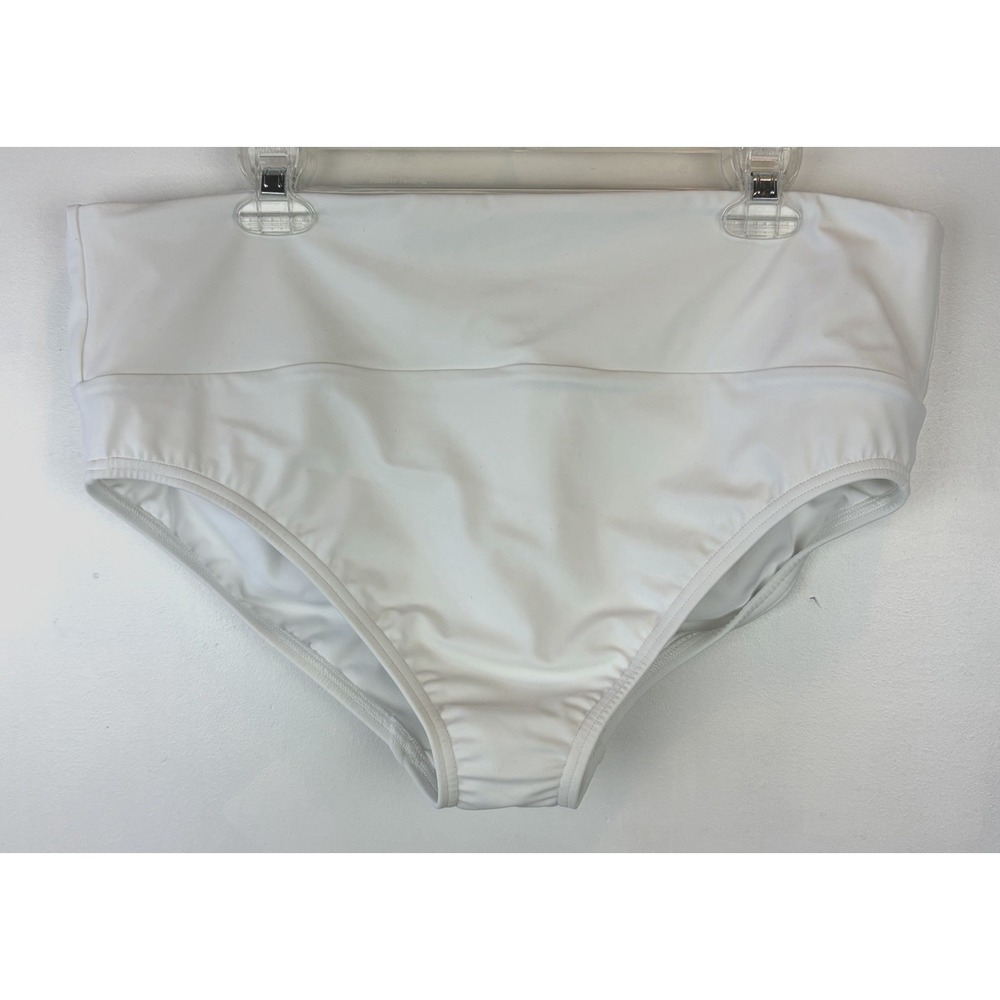 Lands End Bikini Tankini Swimsuit Bottom Womens 18 W White New Travel Vacation